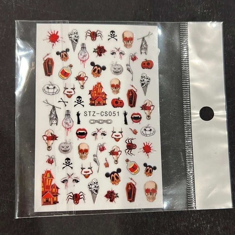 Halloween Spooky Nail‎ Art Stickers Self Adhesive